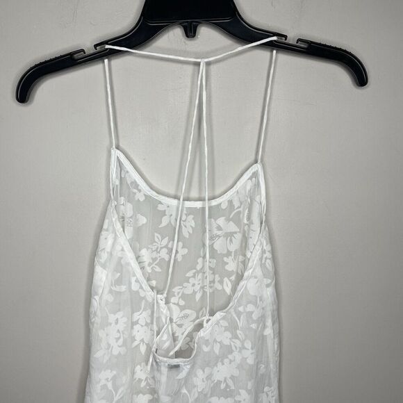 MADEWELL Cover-Up Women XS Floral Halter Midi Dress NEW Sheer Ivory NP247 - Picture 9 of 15